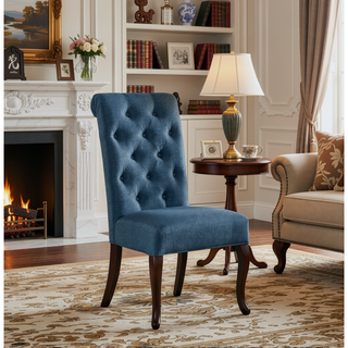 Sunvega Solid Wood Tufted Asons Dining Chairs Set of 2 with Velvety Soft Upholstery
