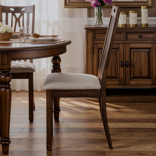Sunvega 45.7-inch Round Dining Table with Storage Shelf in Modern Farmhouse Style