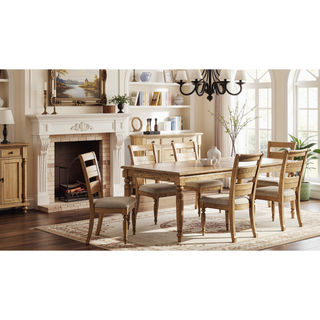 Sunvega Rustic Caramel Finish Ladder Back Side Chair with Padded Taupe Seat