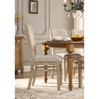 Sunvega Reclaimed Wheat Solid Wood Dining Chair with Cushioned Seat and Distressed Finish