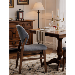 Sunvega Yellow Fabric and Walnut Finish Wooden Side Chair with Padded Seat