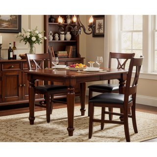 Sunvega Contemporary Dining Chairs Set of 2 with Espresso Finish and Cushion Seats