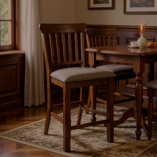 Sunvega Dark Brown Finish Wooden Counter Height Bench Transitional Style 1pc Dining