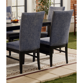 Sunvega Modern Contemporary 2pc Side Chair with Black Finish and Polyester Upholstery