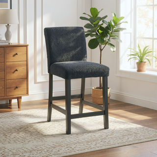 Sunvega Modern Upholstered Boucle Counter Stools with Padded Seat Set of 2