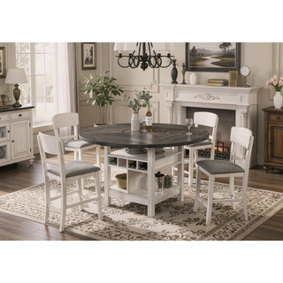 Sunvega 2pc Transitional Upholstered Counter Height Dining Chair Bar Stools with Chalk Gray Finish