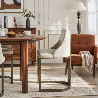 Sunvega Modern Contemporary Counter Height Stool with Metal Base and Curved Arms