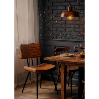 Sunvega Tufted Side Chairs with Goat Leather Upholstery and Padded Cushions