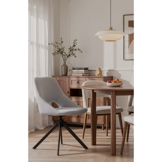 Sunvega Modern PU Leather Swivel Dining Chairs Set of 2 with Auto-Return and High Back