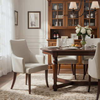 Sunvega Modern Dining Armchair in Light Gray with Leatherette and Velvet Upholstery