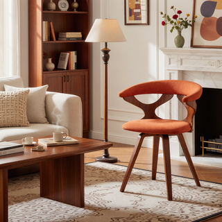 Sunvega Mid-Century Modern Dining or Accent Chair with Swivel and Cutout Backrest