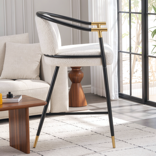 Sunvega Upholstered Navy Blue Counter Stool Set of 2 with Iron Frame