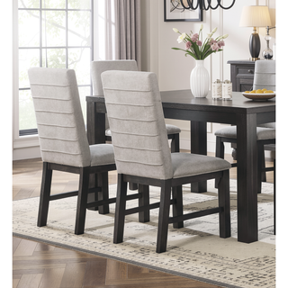 Sunvega Antique Black Finish Transitional Wooden Dining Table for Kitchen Seating 6