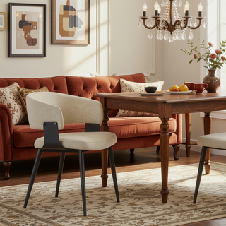 Sunvega Modern Dining Chair with Plush Foam-Filled Seat and Textured Leatherette
