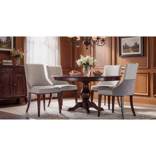 Sunvega Modern Upholstered Dining Chairs Set of 2 in Tan Faux Leather