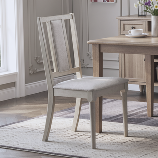 Sunvega Light Gray Finish Modern Wooden Upholstered Dining Chairs Set of 2