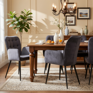 Sunvega Modern Velvet Dining Chairs with Iron Frames and Soft Cushioned Seats