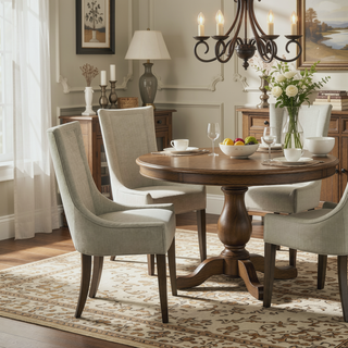 Sunvega Set of 2 Chenille Upholstered Dining Chairs with 300 lbs Capacity