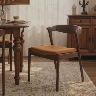 Sunvega Cream Velvet Dining Chair Set of 2 with Solid Wood Legs and Mid-Century Modern Design