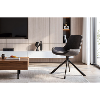 Sunvega Mid-Century Modern Tufted Diamond Pattern Upholstered Swivel Dining Chair