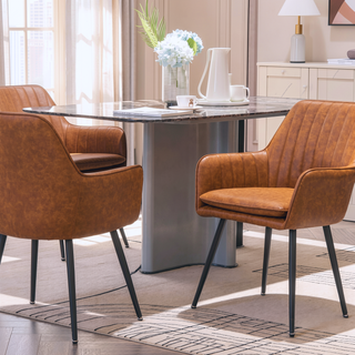 Sunvega Blue Velvet Mid-Back Dining Chairs with Gold Plated Legs for Living Room