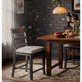 Sunvega Modern Gray Rubber Wood Dining Table with Two Built-in Storage Shelves