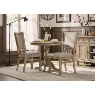 Sunvega Reclaimed Wheat Solid Wood Dining Chair with Cushioned Seat and Distressed Finish