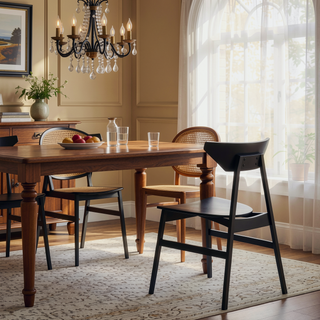 Sunvega Modern Contemporary Black Finish Rectangular Wooden Dining Table