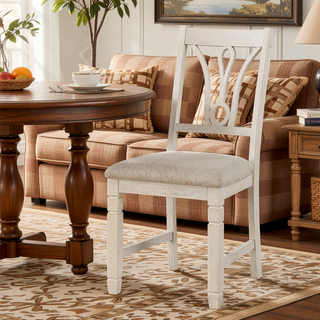 Sunvega Set of Two Side Dining Chairs with Curved Back and Cushioned Seat