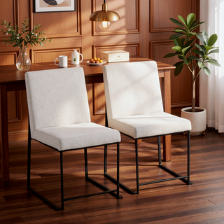 Sunvega Modern Fuji High Back Dining Chair with Upholstered Seat and Padded Backrest