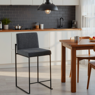 Sunvega Fuji Contemporary High Back Counter Stool with Padded Seat and Backrest