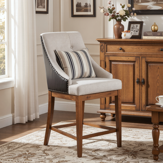 Sunvega Traditional Luxury Upholstered Chairs with Sloped Arms and Nailhead Trim