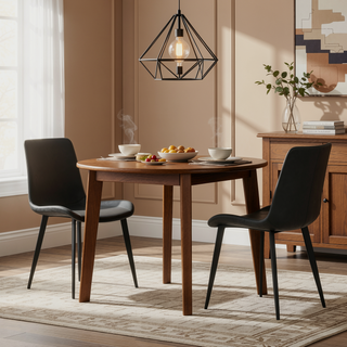 Sunvega Modern Leather Dining Chair with Sleek Metal Legs for Kitchen