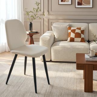 Sunvega Upholstered Dining Chairs with Soft Suede-Style Fabric and Metal Legs Set of 4