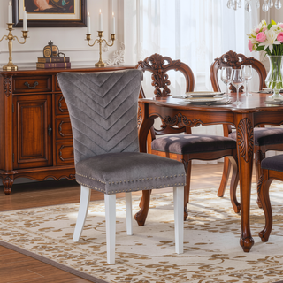Sunvega Velvet Upholstered Chair with Tufted Design and Stainless Steel Legs