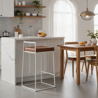Sunvega Contemporary Stackable Counter Stool with Upholstered Padded Seat for Dining