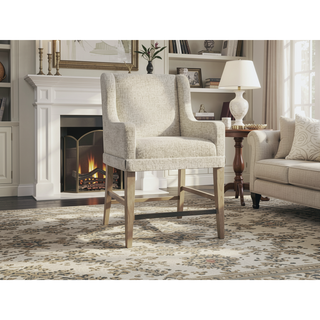 Sunvega Upholstered Counter Stool Set of 2 in Soft Polyester with Cashew Finish