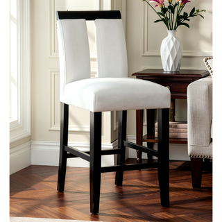 Sunvega Set of 2 Black and White Leatherette Padded Side Chairs with Slit Back