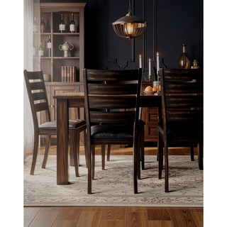 Sunvega Tufted Black PU Upholstered Wood Bench with Espresso Finish