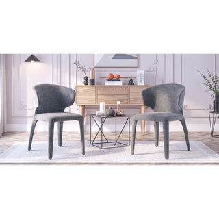 Sunvega Mid-Century Modern Dining Chairs Set of 2 with Faux Leather Upholstery