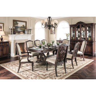 Sunvega Rustic Natural Tone Ivory Finish 2pc Arm Chair with Upholstered Seat