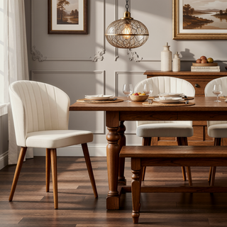 Sunvega Navy Blue Velvet Parsons Dining Chair Set with Solid Wood Structure