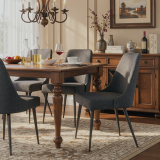 Sunvega Modern Upholstered Dining Chairs with Sturdy Metal Legs Set of 2