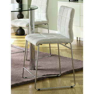 Sunvega Contemporary Black Leatherette High Chairs with Chrome Legs Set of 2
