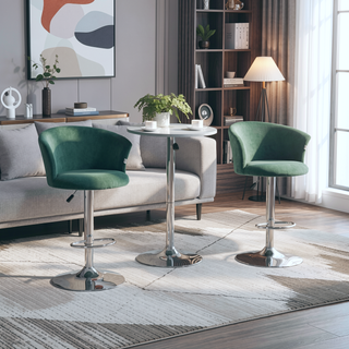 Sunvega Adjustable Swivel Bar Stools Set of 2 with Velvet Upholstered Seat and Footrest
