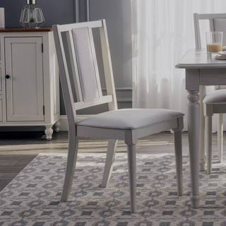 Sunvega Light Gray Finish Modern Wooden Upholstered Dining Chairs Set of 2