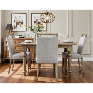 Sunvega Upholstered Dining Bench with Beige Gray Finish and Contemporary Style