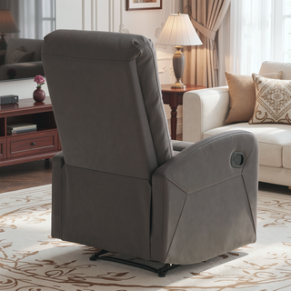 Sunvega Contemporary Faux Leather Recliner Chair with Tufted Backrest and Manual Recline