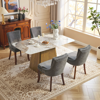 Sunvega Modern Dining Chairs Set of 2 with Double-Layer Cushioning and Mid Back