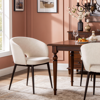 Sunvega Renee Contemporary Chair with Cream Noise Fabric and Copper Metal Legs